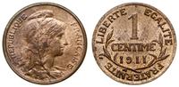 1 centym 1911, Paryż, piękne, Gadoury 90, KM 840