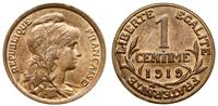 1 centym 1919, Paryż, piękne, Gadoury 90, KM 840