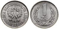 1 złoty 1971, Warszawa, aluminium, Parchimowicz 