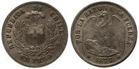 1 peso 1877/S, Santiago, srebro "900" 25.0 g, ła