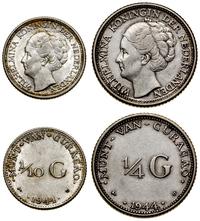 zestaw: 1/4 guldena i 1/10 guldena 1944, srebro 