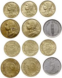 zestaw 6 monet, mennice: Paryż i Pessac, w zesta