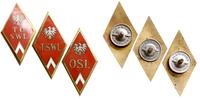 Polska, zestaw 3 odznak, 1952–1965