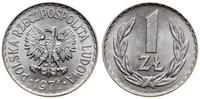 1 złoty 1971, Warszawa, aluminium, Parchimowicz 