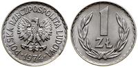 1 złoty 1974, Warszawa, aluminium, niewielka rys