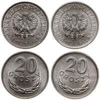 Polska, lot 2 x 20 groszy, 1965, 1966