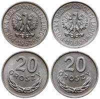 zestaw 2 x 20 groszy 1967, 1968, Warszawa, alumi