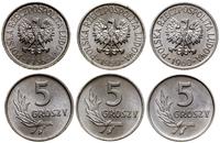 Polska, zestaw 3 x 5 groszy, 1958, 1959, 1960