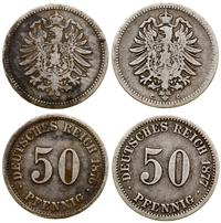 Cesarstwo Niemieckie, lot 2 x 50 fenigów, 1876 A, 1877 C