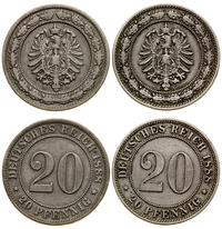 zestaw 2 x 20 fenigów 1888 A, 1888 J, Berlin, Ha