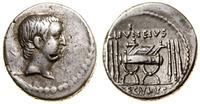 denar 42 pne, Rzym, Aw: Głowa Regulusa w prawo; 