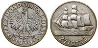 2 złote 1936, Warszawa, Żaglowiec, czyszczone, P
