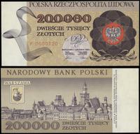 200.000 złotych 1.12.1989, seria P, niska numera