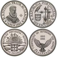 2 x 100 escudo 1995, monety pamiątkowe, srebrne;