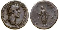 dupondius 140–144, Rzym, Aw: Głowa cesarza w kor