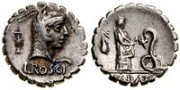 denar serratus 64 pne, Rzym, Aw: Głowa Junony So