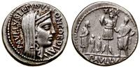 denar 62 pne, Rzym, Aw: Głowa Concordii w chuści
