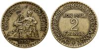 2 franki 1927, Paryż, brązal, bardzo rzadki rocz