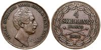 Szwecja, 4 skilling banco, 1850