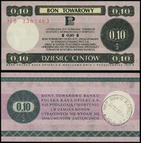 bon na 10 centów 1.10.1979, seria HB, numeracja 