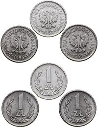 Polska, zestaw 3 x 1 złoty