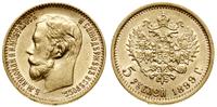 5 rubli 1899 (ЭБ), Petersburg, złoto, 4.29 g, Fr