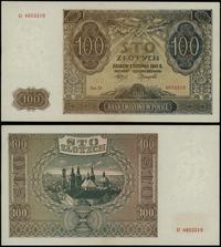 100 złotych 1.08.1941, seria D, numeracja 485221
