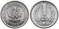 1 złoty 1965, Warszawa, aluminium, bardzo ładne,