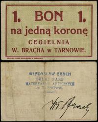 bon na 1 koronę 1919, z pieczęcią Władysław Brac