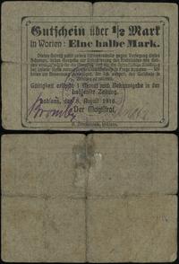 Wielkopolska, bon na 1/2 marki, 8.09.1916