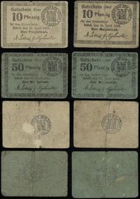 Wielkopolska, zestaw bonów: 2 x 10 fenigów i 2 x 50 fenigów, 15.04.1919