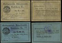 Wielkopolska, zestaw 2 bonów na: 1 markę i 2.50 marki, 12.08.1914