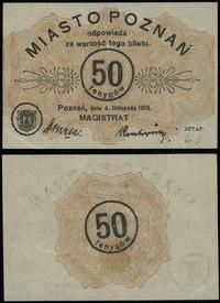 Wielkopolska, bon na 50 fenigów, 4.11.1919
