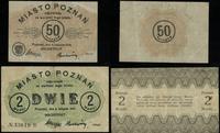 zestaw 2 bonów: 50 fenigów i 2 marki 4.11.1919, 