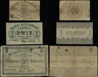 Wielkopolska, zestaw 3 bonów: 50 fenigów, 2 marki i 10 marek, 4.11.1919
