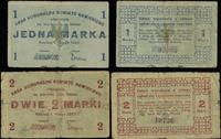Wielkopolska, zestaw 2 bonów: na 1 markę i 2 marki, 1.02.1920