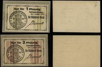 Wielkopolska, zestaw 2 bonów: 1 fenig i 2 fenigi, 1.01.1917