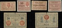 Prusy Zachodnie, zestaw 3 bonów: 50 fenigów, 1 marka, 20 marek, 1.03.1920