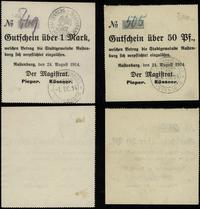 Prusy Wschodnie, zestaw 2 bonów: 50 fenigów i 1 marka, 24.08.1914