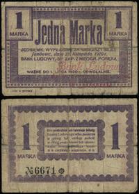 Wielkopolska, bon na 1 markę, ważne od 25.11.1919 do 1.07.1920