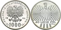 1.000 złotych 1984, 40-LECIE PRL- PRÓBA, srebro,