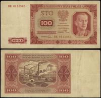 100 złotych 1.07.1948, seria BK, numeracja 01558