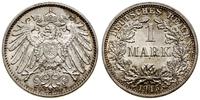 1 marka 1915 F, Stuttgart, piękna moneta, patyna
