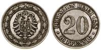 20 fenigów 1888 A, Berlin, bardzo ładne, AKS 9, 