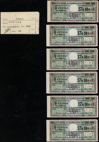 Niemcy, zestaw: 6 x Pożyczka Rzeszy Niemieckiej na 17 marek i 50 fenigów, 1915–1928