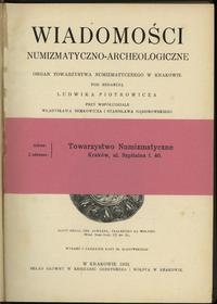 czasopisma, Wiadomości Numizmatyczno-Archeologiczne Tom XIV (1931-1932), Kraków 1933
