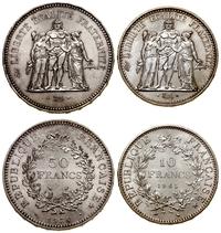 zestaw 2 monet, 10 franków 1965 oraz 50 franków 