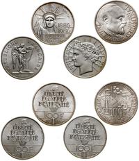 zestaw 4 x 100 franków 1985, 1986, 1988, 1989, s