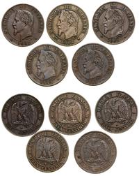 Francja, zestaw 5 x 2 centymy, 1861 A (Paryż), 1861 BB (Strasburg), 186