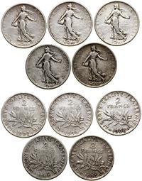 Francja, lot 5 x 2 franki, 1898, 1899, 1902, 1904, 1908